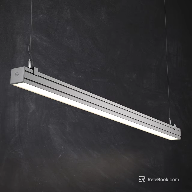 Modern Linear Pendant Light With Sleek White Design Hanging In Contemporary Space 3d model 