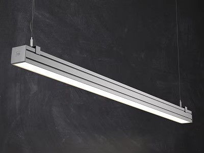 Modern Linear Pendant Light With Sleek White Design Hanging In Contemporary Space 3d model