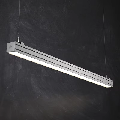 Modern Linear Pendant Light With Sleek White Design Hanging In Contemporary Space 3d model