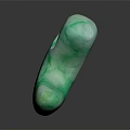 Unique Green Marbled Jade Crescent Shaped Jewelry Pendant With Natural Texture