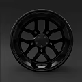 Black Car Wheel Rim Design With BMW Logo And Modern Spoke Style