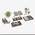 Elegant Decorative Ornament Set with Towels Plants Trays Bottles and Candles for Home Decor