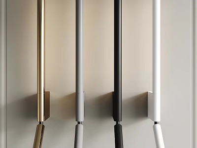 Modern Minimalist Gold Gray Black White Wall Lamps with Sleek Wall Mounted Design 3d model