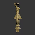 Pair Of Golden Winged Bell Shaped Decorative Ornaments With Classic Design