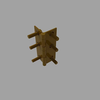 Durable Metal Hardware Tool with Multiple Bolts and Holes Design 3d model