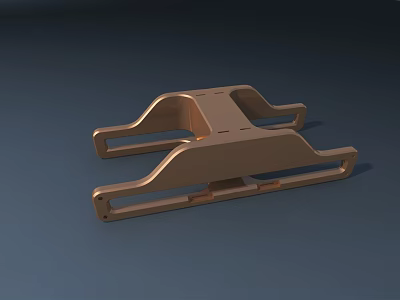Copper Colored Metal Sculpture With Symmetrical Industrial Design And Functional Structure 3d model