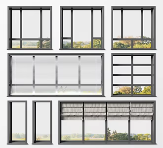 Modern casement window 3d model