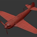 Green Camouflage Military Model Airplane With Red Stars And Propeller
