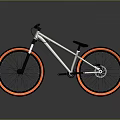 Modern Bicycle With Silver Frame Orange Rims Straight Handlebars And Surface Reflection 3d model