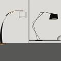 Modern Floor Lamps With Arc And Geometric Metal Frames And Fabric Shades