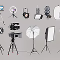 Essential Photography Gear With Tripod Ring Light Camera Softbox And Umbrella
