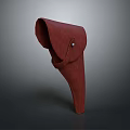 Classic Red Leather Holster Design With Metal Button And Smooth Finish