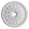 Ornate Circular Ceiling Medallion Featuring Floral Relief Pattern And Central Light Hole 3d model