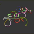 Abstract Green Silver Twisted Sculpture With Curved Metallic Artistic Design