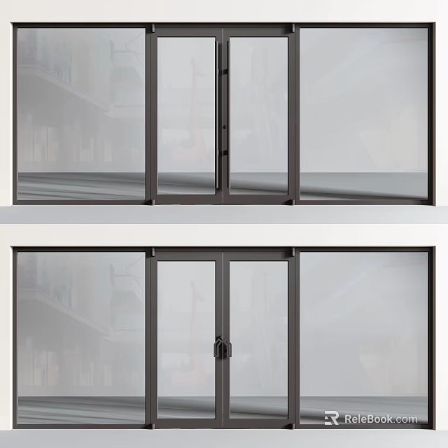 Modern Casement Windows With Sleek Aluminum Frame And Clear Tempered Glass 3d model 