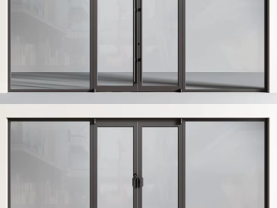 Modern Casement Windows With Sleek Aluminum Frame And Clear Tempered Glass 3d model