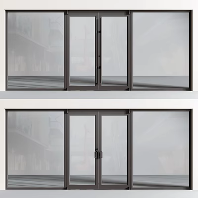 modern windows kfc door 3d model