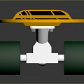 Black And Yellow Striped Skateboard With Green Wheels And ZED Logo