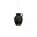 Handcrafted Dark Striped Earthenware Jug With Brown Base And Smooth Surface