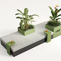 Modern Gray Outdoor Chair With Green Planters Tropical Plants And Orange Accents