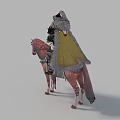 Man in Detailed Medieval Armor Riding Brown Horse with White Spots
