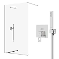Contemporary Shower Components With Overhead Head Handheld Sprayer Control Panel And Chrome Finish 3d model