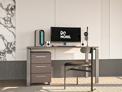 Modern desk and chair combination model