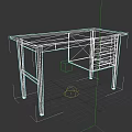 Simple Wooden Desk With Drawers And Classic Design Structure 3d model