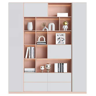 Decorative Cabinet Italian Bookcase Modern Bookcase Combination Bookcase Light Luxury Bookcase 3d model