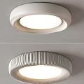 Modern White Ceiling Light Featuring Sleek Textured Design And Bright Illumination 3d model