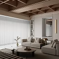 Modern Living Room Interior With Beige Sofa Wooden Coffee Table And Brass Lamp