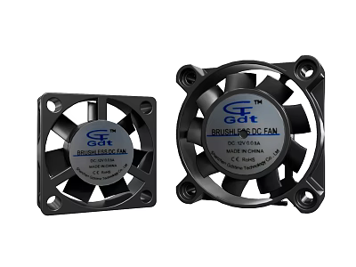 Dual Square Brushless DC Fans for Air Conditioner with DC 12V 0.17A Specification 3d model