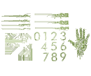 Circuit Board Elements Technology Elements Technology Borders Circuit Elements Shading Borders Dialog Palmprint Numbers 3d model