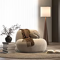 Middle Style Single Sofa 3d model