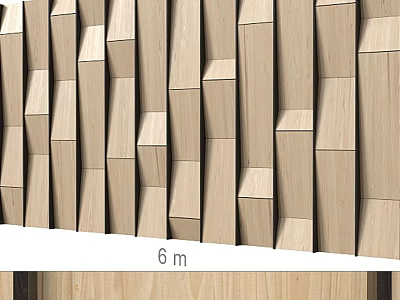 Modern Wooden Geometric Wainscoting Paneling with 6m Length Interior Design 3d model