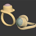 Modern Gold Rings with White Round Stone and Minimalist Fashion Design