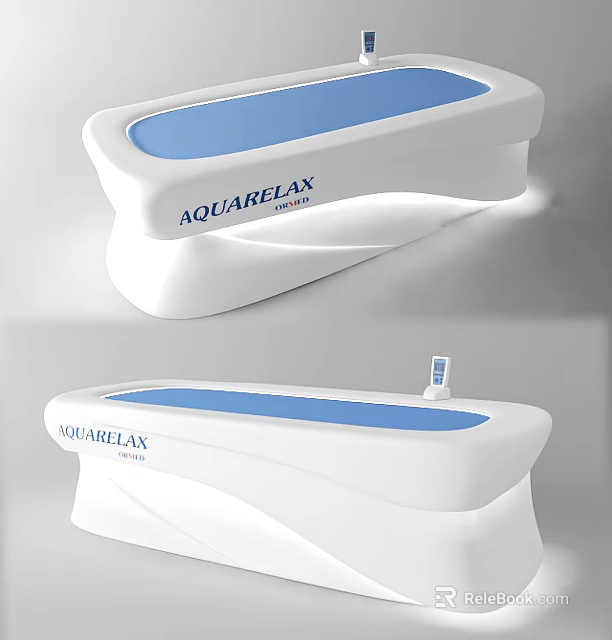 AQUARELAX Modern White And Blue Massage Bed With Sleek Design And Illumination 3d model 