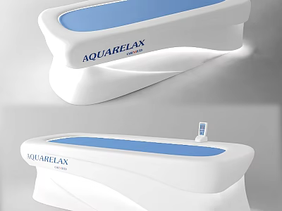 AQUARELAX Modern White And Blue Massage Bed With Sleek Design And Illumination 3d model