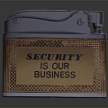 Electronic Lighter With Security Is Our Business Engraved Text And Metal Design