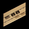Modern Wooden Storage Racks With Multi Tiered Shelves Metal Frames And Open Drawers