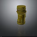 Vintage Brass Weapon Cylindrical Design With Handle And Decorative Holes