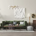 Nordic Sofa Coffee Table Combination 3d model