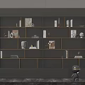 Modern Bookcase Interior Design With Layered Shelves Lighting And Decorative Items