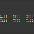Neatly Arranged Billiards Balls In Three Stacks With Various Colors And White Balls At Bottom