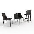Black Modern Dining Chairs Featuring Sleek Design And Multiple Height Styles Contemporary Look 3d model