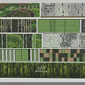 Diverse Green Background Wall Designs with Lush Plants Natural Textures and Wooden Grid Patterns