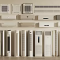 Various Air Conditioner Fans Including Wall Mounted And Floor Standing Designs