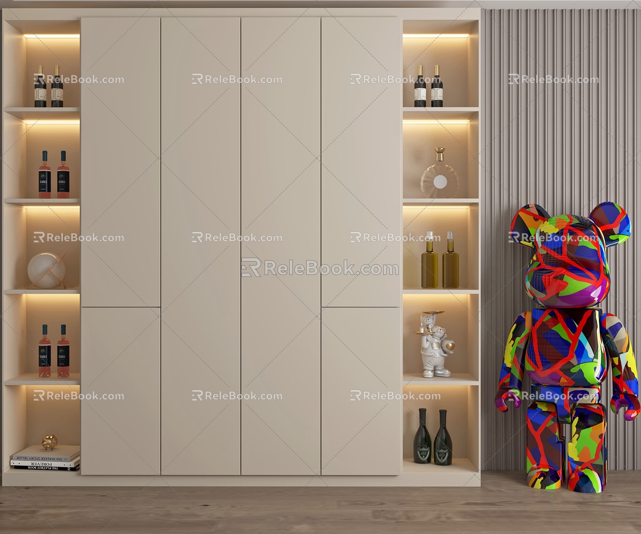 Display Cabinet Storage Cabinet Wine Cabinet Decoration Decoration 3d model