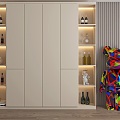 Display Cabinet Storage Cabinet Wine Cabinet Decoration Decoration 3d model