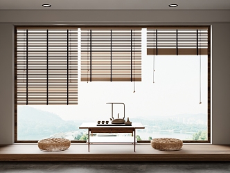 new bamboo curtain rolling curtain 3d model